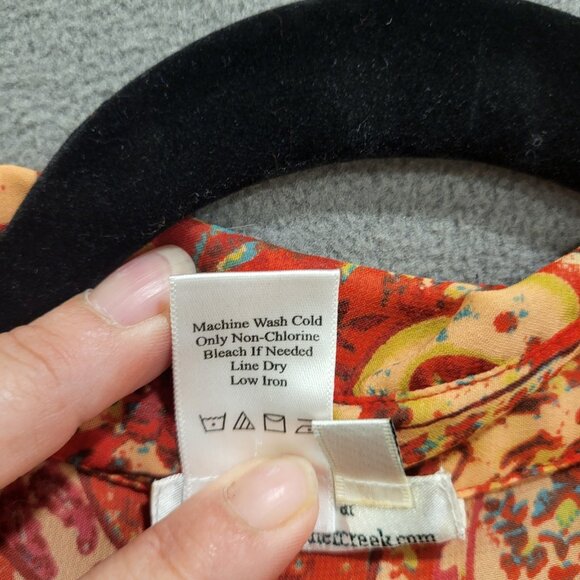 Coldwater Creek Shirt‎ Women's Size Large  Button Up Sheer Long Sleeve Artsy - Picture 4 of 6